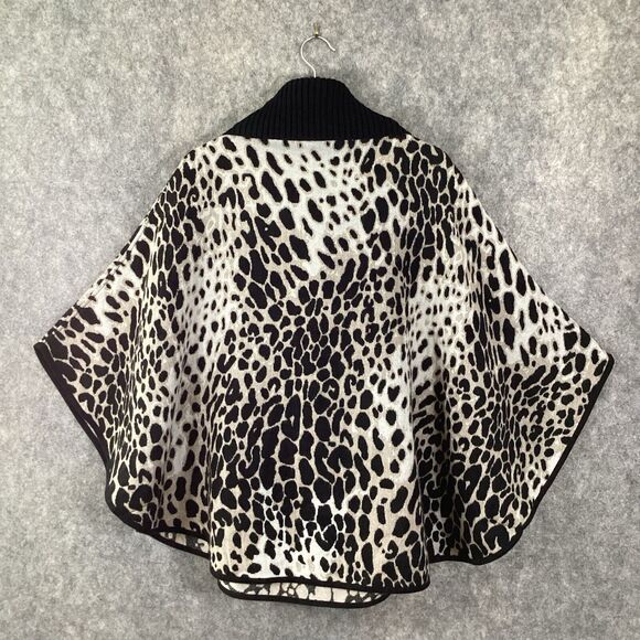 Chicos Sable Chianti Turtleneck Cape Poncho Sweater Womens L/XL Brown Cheetah - Picture 3 of 11